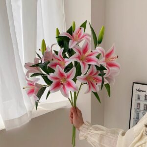Artificial pink lily