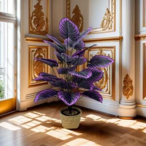Artificial purple calathea plant