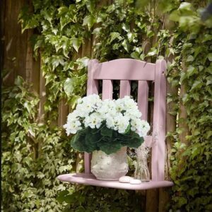 Artificial white geraniums